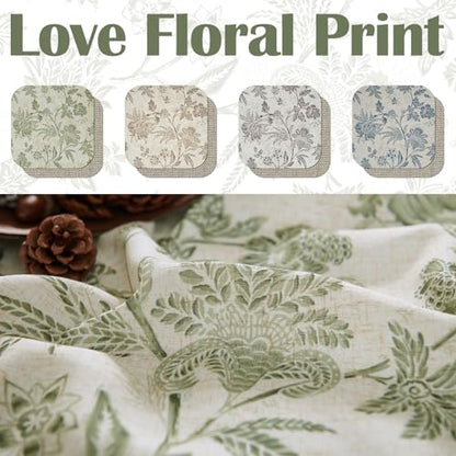 jinchan Floral Valance Curtain Linen 16 Inch Farmhouse 1 Panel Sage - color: Jacobean | Sage Green, size: 50"W x 16"L (Pack of 1)