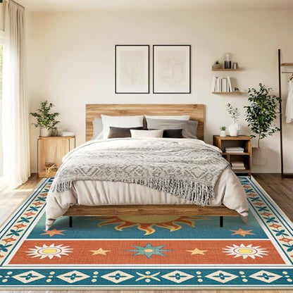 8x10 Area Rug for Living Room Sun Rug Machine Washable Boho Southwestern - color: Sun, size: 8' x 10' (Rectangular)