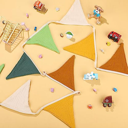 Oudain 2 Pcs Pennant Banner Flags Nursery Garland Triangle, Retro Forest - color: Retro Forest Color