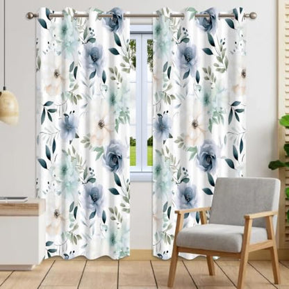 Floral Blackout Curtains for Bedroom & Living Room, 52x84 Inch - color: Floral-c