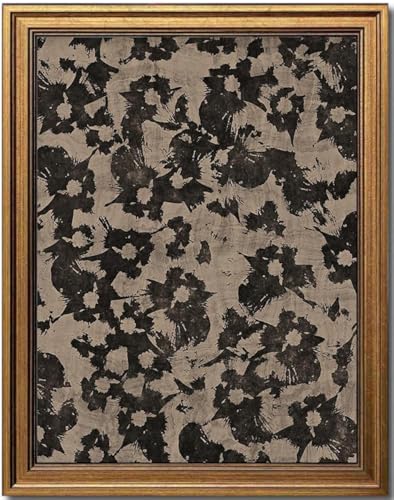 KBKBART Gold Framed Canvas Wall Art, Abstract Crushed Floral Pattern Prints - color: Minimalist Floral, size: 10"L x 8"W