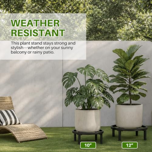 10" Metal Plant Stand, Black-2PCS - size: 10"-2PCS