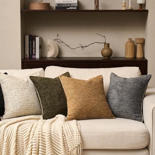 Yangest Chenille Pillow Cover 12 x 20 Inches, Thick Textured Rectangle Throw Pillow Cover Farmhouse Modern Soft Accent Couch Neutral Pillow Cover for Living Room Bedroom, Gray - color: Grey, size: 20" x 12" (Pack of 1)
