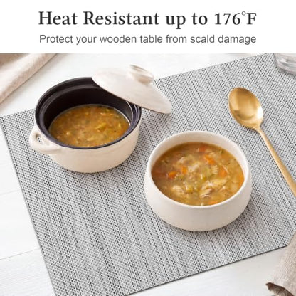 HOOMIL Placemats Set of 4, Heat Resistant, Light Gray - color: Light Gray, size: Set of 4
