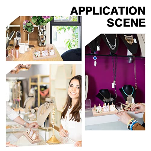 NBEADS Wood Rings Displays Set, Wood Finger Ring Stand with 5 Pcs Cone Ring Holders Counter Top Finger Cone Ring Organizers Wooden Ring Tray with Groove for Rings Jewelry Exhibition - color: Wooden- L.w.thi: 8.7x4x0.87"