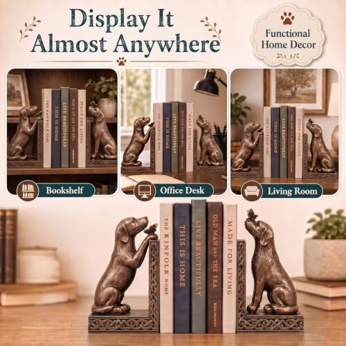 Dog Decorative Bookend for Shelves - Dog Book Ends