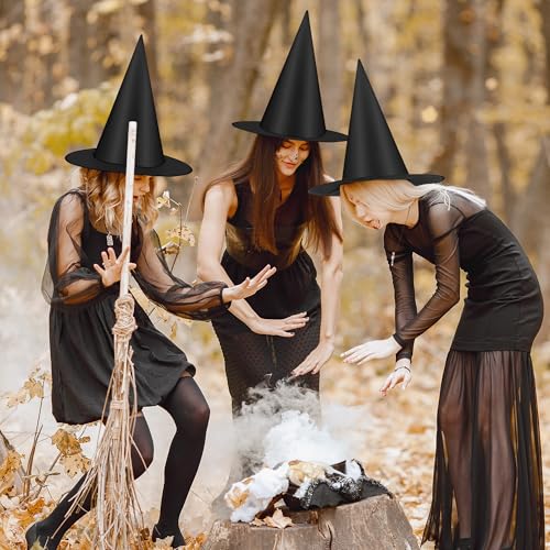18Pcs Black Witch Hats, Thickened Hanging Witch Hat, Halloween Decor - style: 18pcs