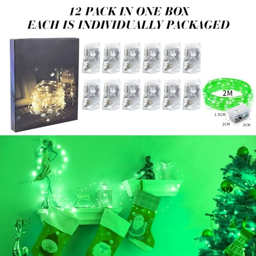 ZGWJ 12 Pack Green Fairy Lights, Mini String Lights - color: Green, size: 12P