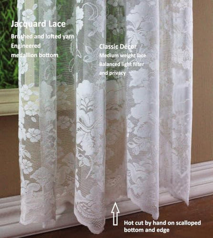 Today's Curtain Floral Vine Lace Swag 38", White, 60W x 38L - color: White, size: 60"W x 38"L (Pack of 1)