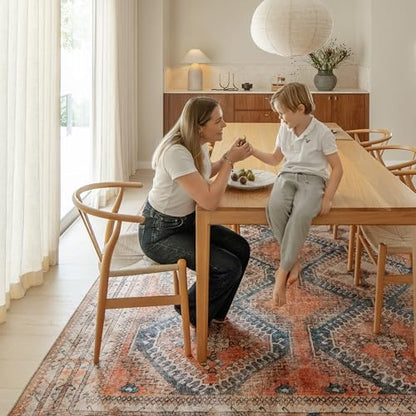 Knot Tangelo 3' x 10' Orange & Blue Runner Rug - Persian-Inspired Design - size: 3' x 10' (Rectangular)