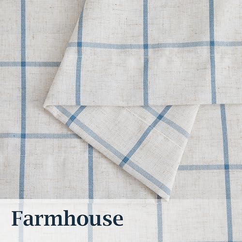 Buffalo Plaid Kitchen Curtain Valances Rod Pocket 55"x15"x1 - color: Plaid Beige/Dusty Blue, size: 55"W x 15"L (Pack of 1)