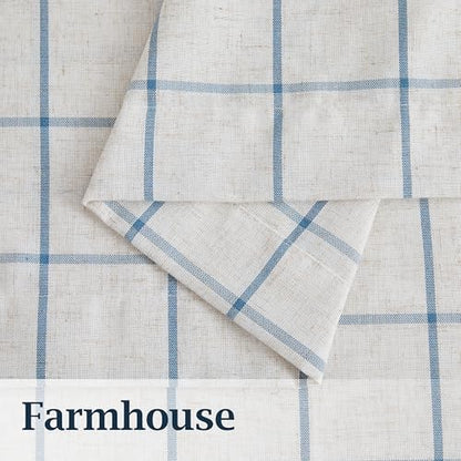 Buffalo Plaid Kitchen Curtain Valances Rod Pocket 55"x15"x1 - color: Plaid Beige/Dusty Blue, size: 55"W x 15"L (Pack of 1)