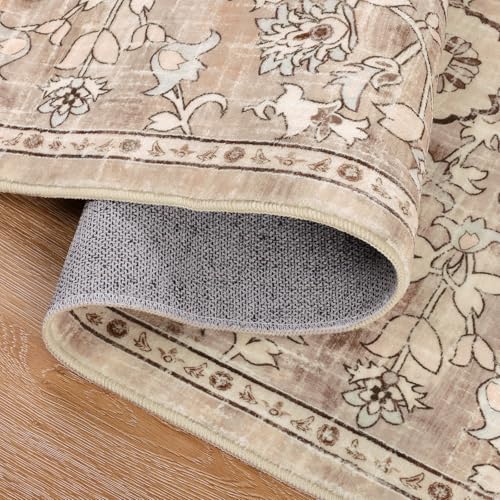 Pauwer Area Rug 2x3, Small Non Slip Washable Entryway Rugs, Beige Brown - color: Beige Brown, size: 2' x 3' (Rectangular)