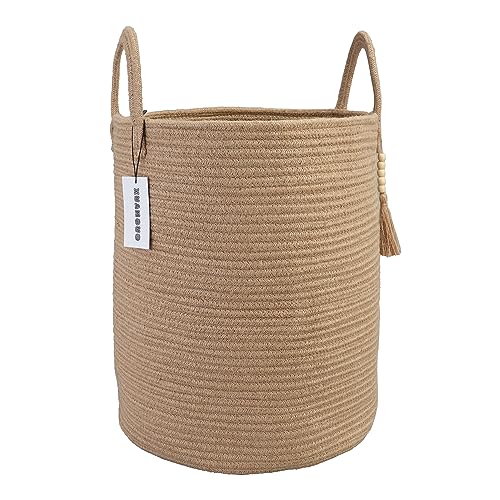 XUANGUO Rope Laundry Basket Laundry Hamper for Clothes Jute - color: jute, size: Regular