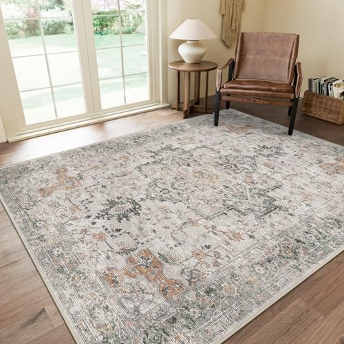 GENIMO 4x6 Washable Area Rugs for Living Room, Non Slip, Light Taupe Brown - color: Light Taupe Brown, size: 4' x 6' (Rectangular)