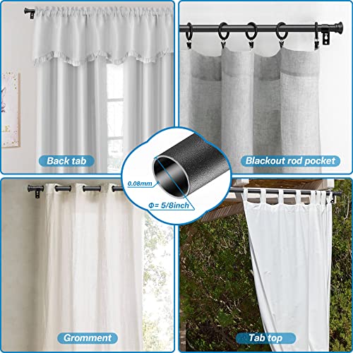 Black Curtain Rods, Small Curtain Rods for Windows 48 to 84 Inch, 5/8 Heavy Duty Matte Black Curtain Rod Set with Brackets, Adjustable Splicing Drapery Rod - color: Black, size: 48-84" (1pc)