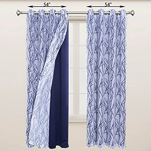 BONZER 침실 거실용 패널 4개 세트 믹스 앤 매치 커튼 - color: 인디고., size: 54"W x 63"L (Pack of 4)