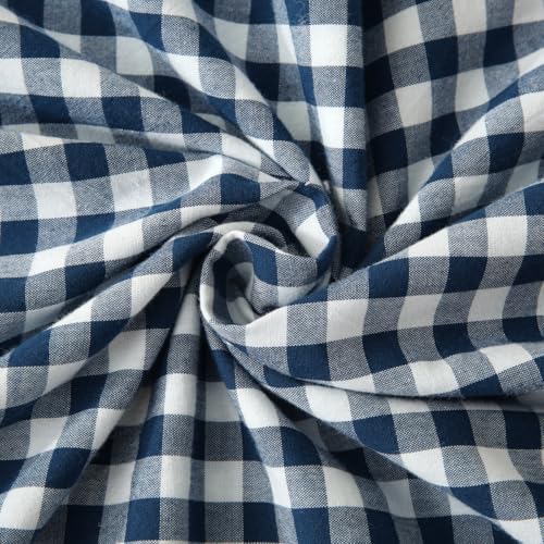 Silnuo Navy Blue/White Gingham Plaid Ruffled Body Pillow Cover 20"x54" - color: Navy Blue Plaid, size: Body Pillow (20" x 54") - 1 Piece