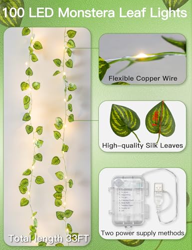 suddus 33FT Watermelon Vines with Lights Battery&USB Powered Copper Wire - color: Watermelon, size: 100 LED-Battery