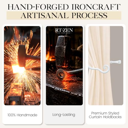 RTZEN Metal Curtain Tiebacks, Drapery Holders for Wall, 2 Pcs - size: Medium, style: Classic - W