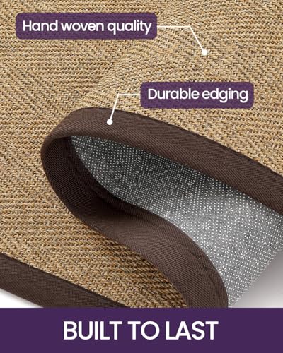 DEXI Jute Runner Rug 3x8, Rug Runners for Hallways, Natural/Brown - color: Natural/Brown, size: 3' x 8' (Runner)