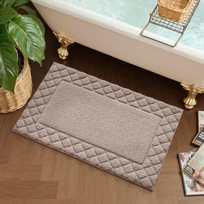 LUMI Bathroom Rugs 17x30, Non Slip Bath Mats, Absorbent Quick Dry, Brown - size: 17"x30"