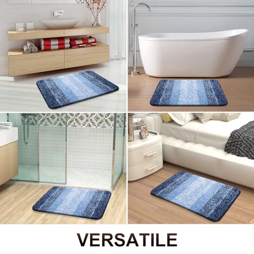 OLANLY Luxury Toilet Rugs U-Shaped 24x20, Soft Absorbent Microfiber Mat - color: Navy, size: 24" X 20" Contour Rug