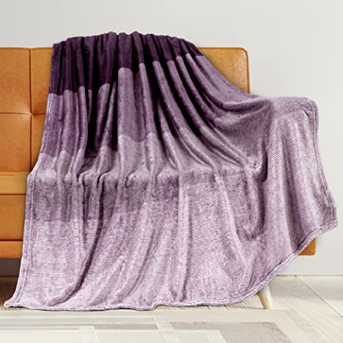 PAVILIA Purple Ombre Fleece Throw Blanket for Couch Sofa Bed, 50x60 - color: Gradient - Purple, size: 50 x 60 Inches - Throw