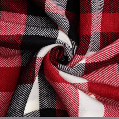 Christmas Red Plaid Throw Blanket for Couch, Red Buffalo Plaid 50"x60" - color: Red