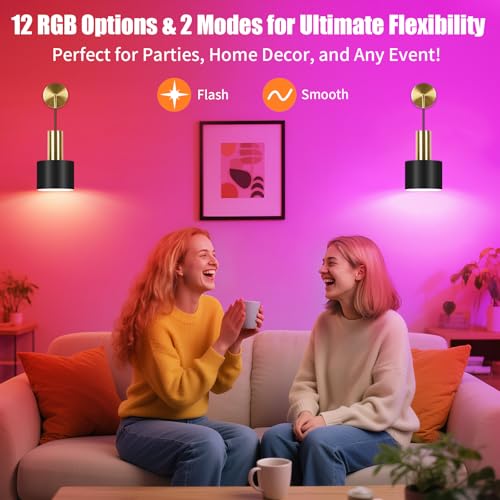 VerRon Rechargeable Wireless Battery Operated Wall Sconces Set of Two - color: Black & Gold with White, size: Rechargeable Battery Powered