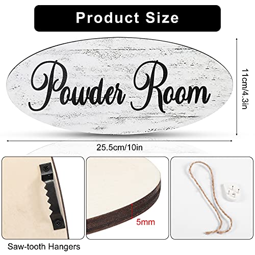 Queekay Powder Room Sign, Wooden Powder Room Decor Hanging Sign - style: Powder Room