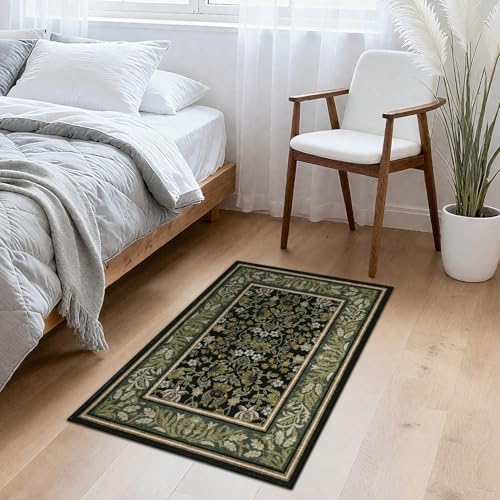 GarveeHome Christmas Rugs 2x3 Non Slip Washable Entryway Rug, Green Black - color: Green Black, size: 2' x 3' (Rectangular)