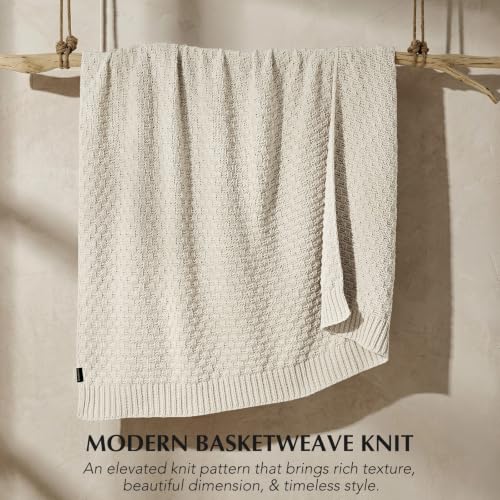 EVERGRACEHOME Chunky Chenille Knit Throw Blanket, Birch, 50" x 60" - color: Birch, size: 50" x 60"
