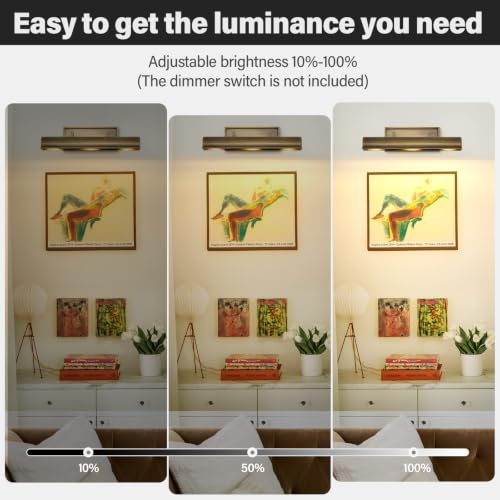 Art Picture Wall Sconce,Linear Artwork Display Wall Lights - color: Antique Brass, size: 18"-3 Bulbs
