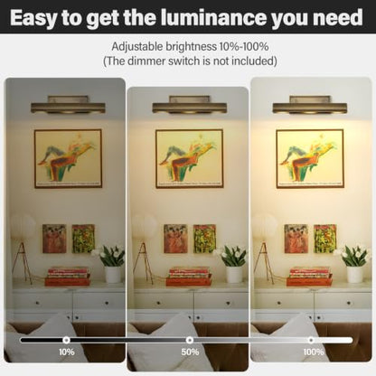 Art Picture Wall Sconce,Linear Artwork Display Wall Lights - color: Antique Brass, size: 18"-3 Bulbs