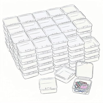 LJY 100 Clear Square Plastic Boxes, 1.77 x 1.77 x 0.8 in for Repair Parts - color: Transparent, size: Single Size (1.77 x 1.77 x 0.8 inch)