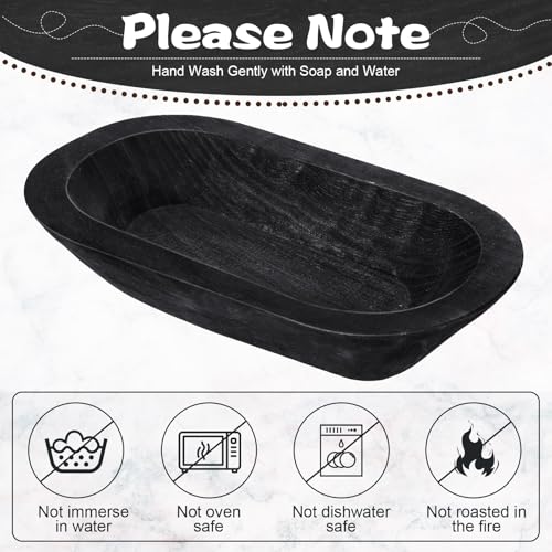 Nuogo 10 Pack 12.5 Inches Wooden Dough Bowls Bulk Rustic Bowls, Black - color: Black, size: 12.5 Inches