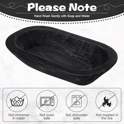 Nuogo 10 Pack 12.5 Inches Wooden Dough Bowls Bulk Rustic Bowls, Black - color: Black, size: 12.5 Inches