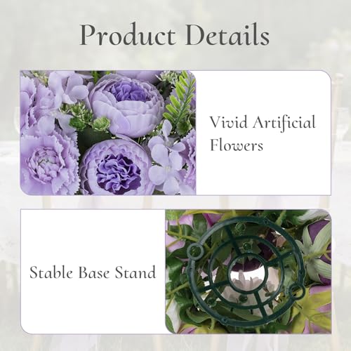 Flower Centerpieces for Wedding Tables: Light Purple, Set of 2 - color: Light Purple, size: 2 PCS