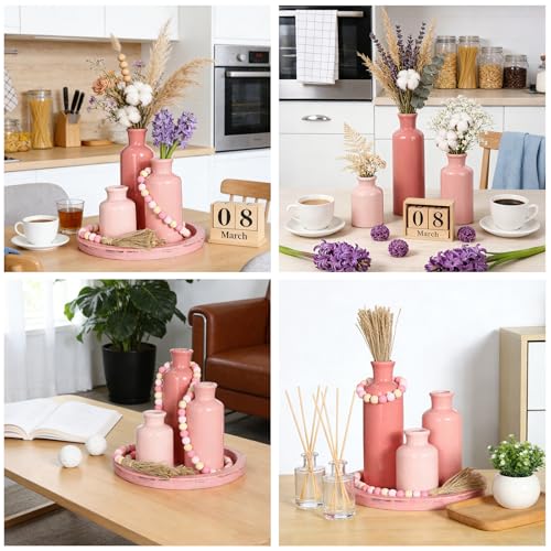 5 Pcs Coffee Table Decor Set, Pink - color: Pink