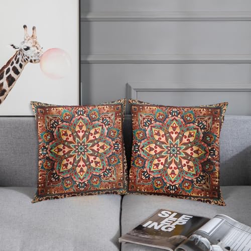 Britimes Throw Pillow Covers Set of 2, 18 x 18 Inch, Aztec Abstract - color: Ethnic Tribal 29, size: 18" x 18" (Pack of 2)