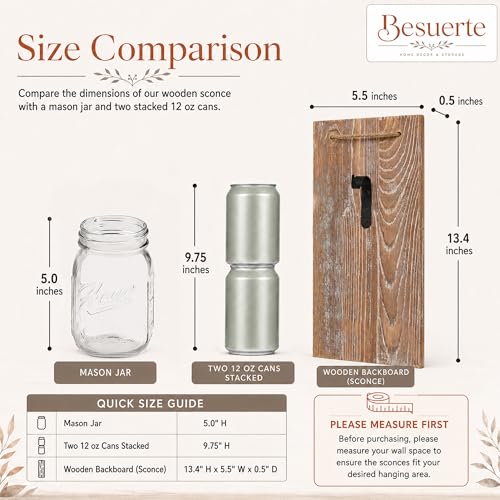 Rustic Wall Decor Set of 2, Brown - color: 13.4"H Brown + Rose
