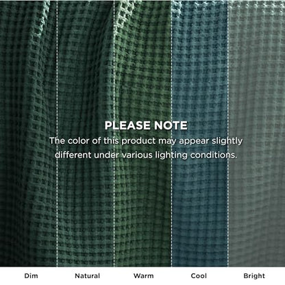 Bedsure Lightweight 100% Cotton Waffle Blanket, Queen, Dark Green - color: Dark Green, size: Queen (90" X 90")