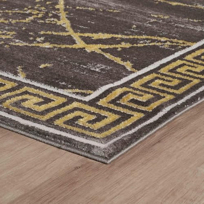 GLORY RUGS Area Rugs Marble 2x7 Brown Carpet Modern Abstract Rug Living Room Dining Bedroom Rug - color: Brown Gold, size: 2' x 7' (Rectangular)
