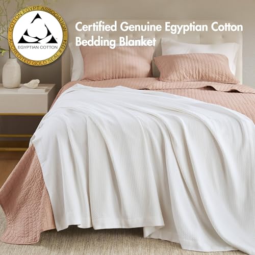 Madison Park 100% Egyptian Cotton King Size Bed Blanket for Summer White - color: White, size: King