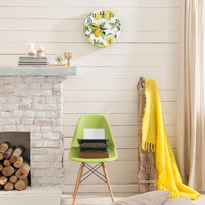 Britimes Round Wall Clock Silent Non-Ticking 12", Lemon Summer - size: 12" Round