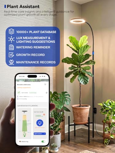 Smart Grow Light for Indoor Plants, 24W LED Plant Light with Plant Stand