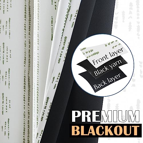 jinchan Boho Blackout Curtains 63 Inch Length for Bedroom Living Room - color: Boho | Sage Green on Beige, size: 52"W x 63"L (Pack of 2)