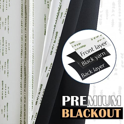jinchan Boho Blackout Curtains 54 Inch Length for Bedroom - color: Boho | Sage Green on Beige, size: 52"W x 54"L (Pack of 2)