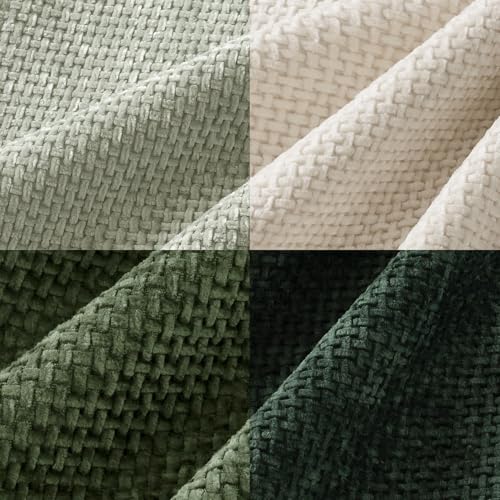 MIULEE Soft Decorative Chenille Pillow Covers Green 18x18 Pack of 4 - color: Neutral Green, size: 18" x 18" (Pack of 4)